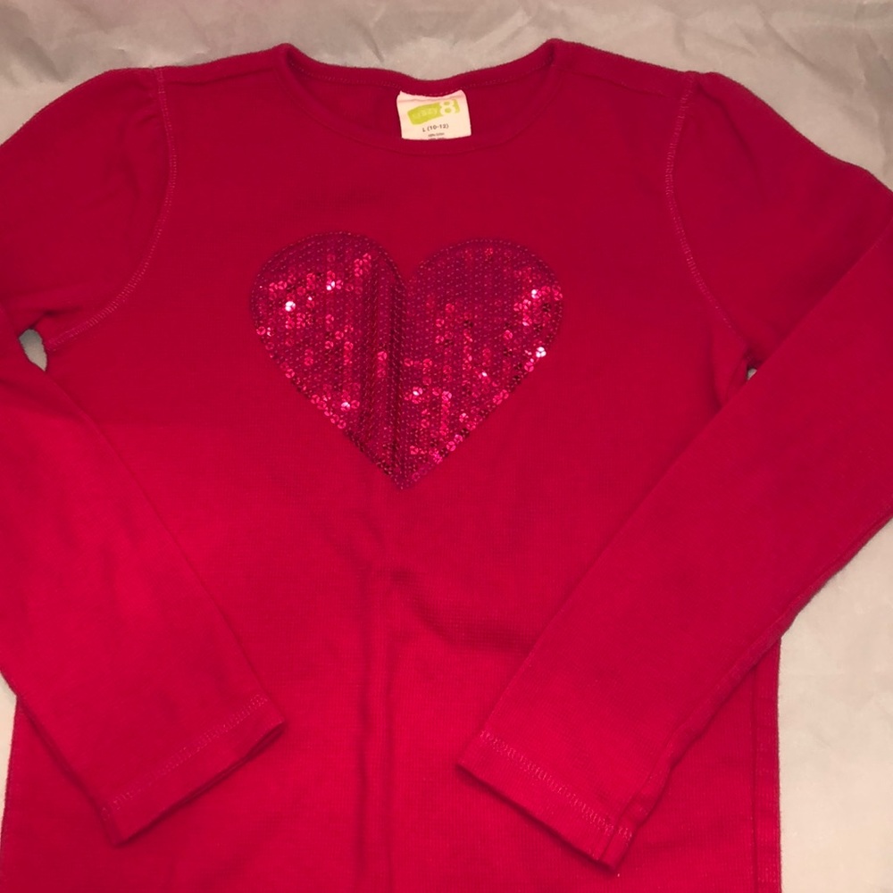 Crazy 8 Pink long sleeved w/sequin heart sz. 10-12